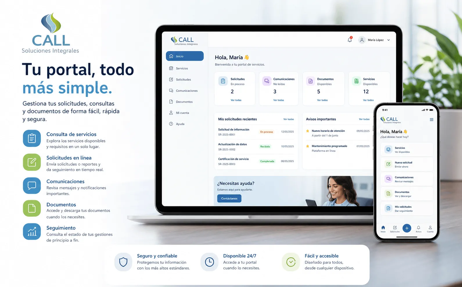 CALL Soluciones — Portal web y gestión integral de servicios — Galería 2
