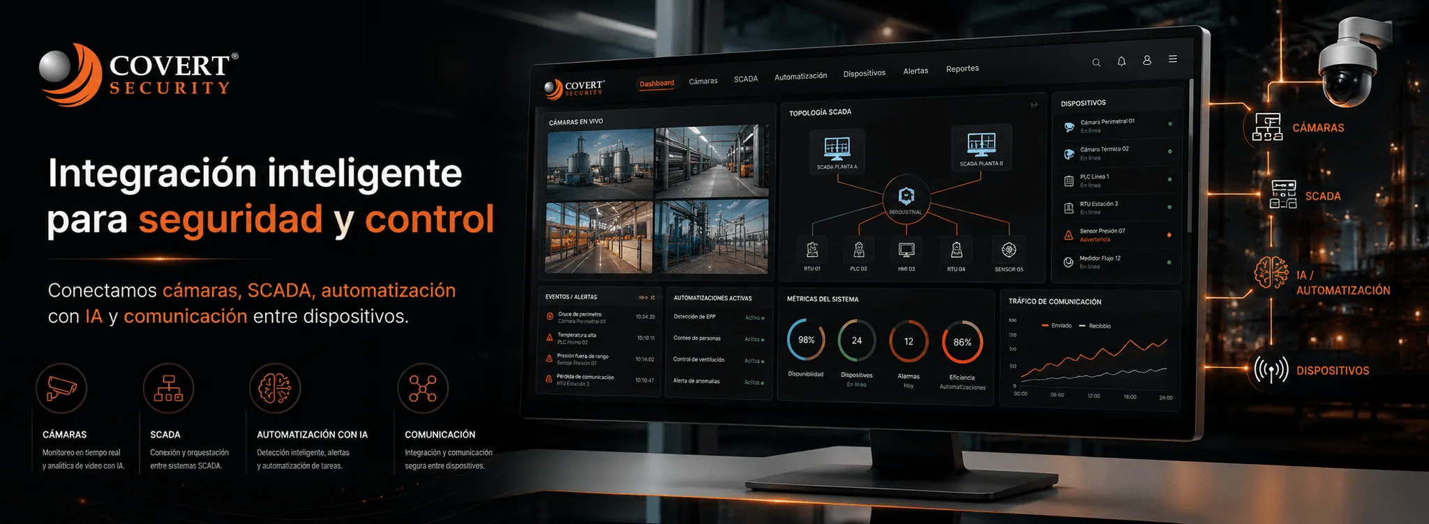 COVERT SECURITY — Integración de cámaras, sistemas SCADA y automatización inteligente — Galería