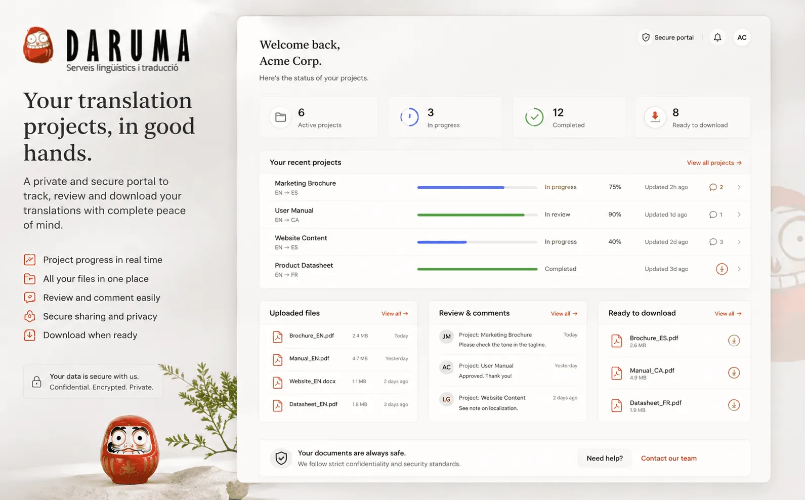 Daruma — Gestión integral de proyectos de traducción — Galería 2