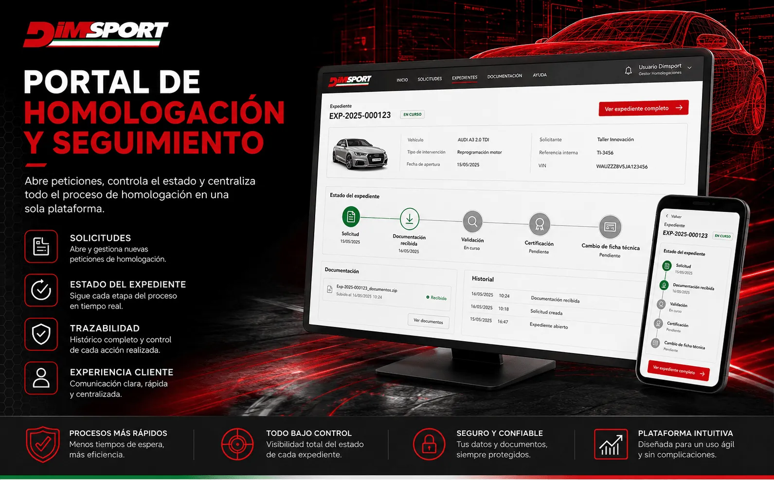DIMSPORT — Portal integral para la gestión de homologaciones de vehículos — Galería 1