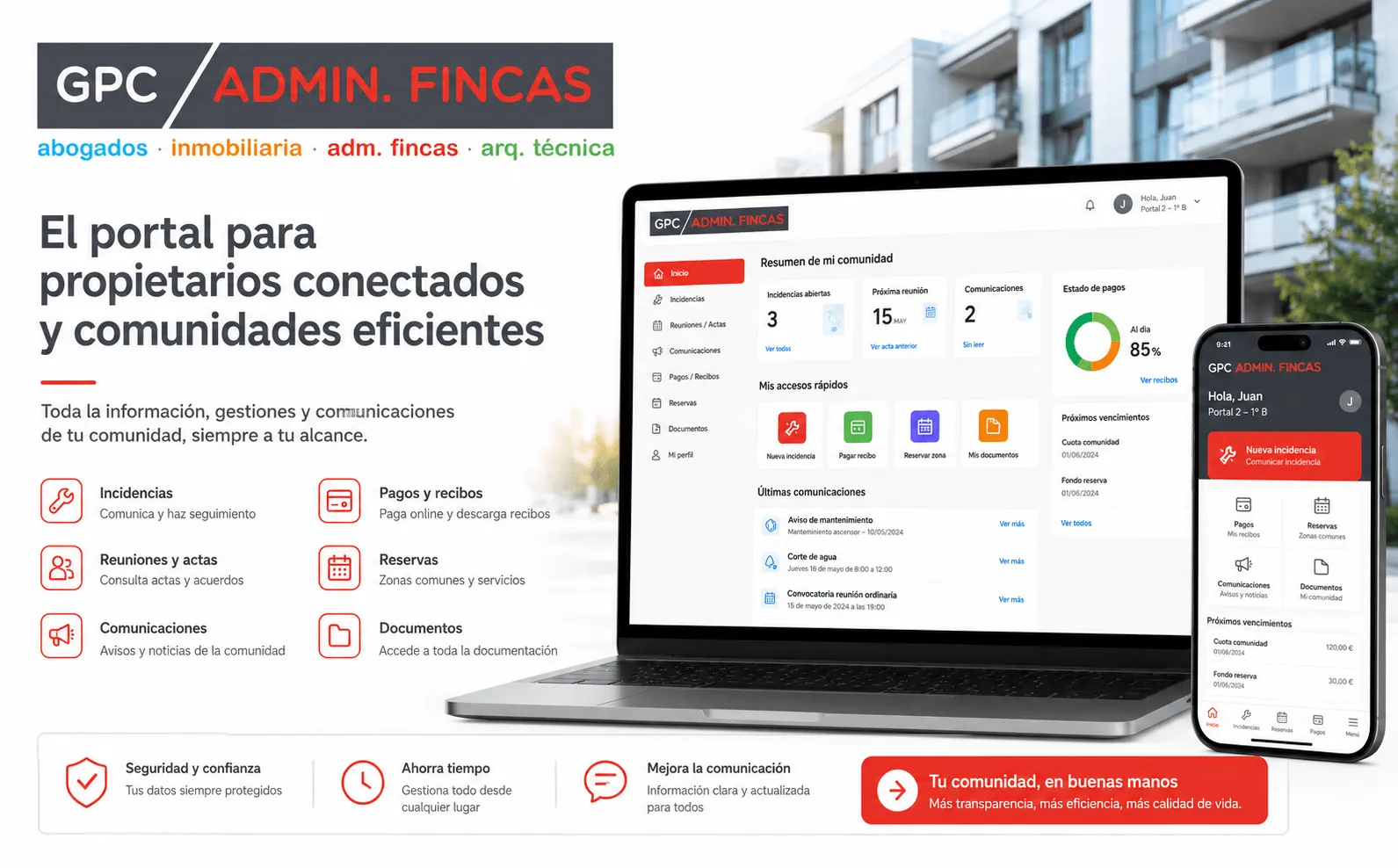 GPC Admin. Fincas — Plataforma integral para la gestión de comunidades — Galería 1