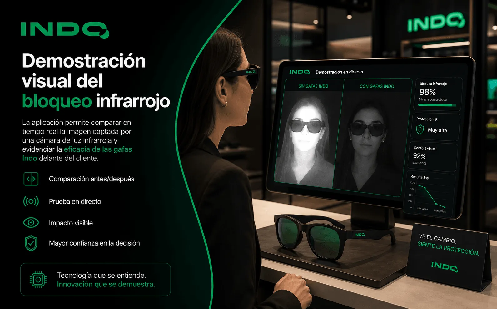 Indo — Aplicación interactiva para demostrar la protección frente a la luz infrarroja — Galería 1