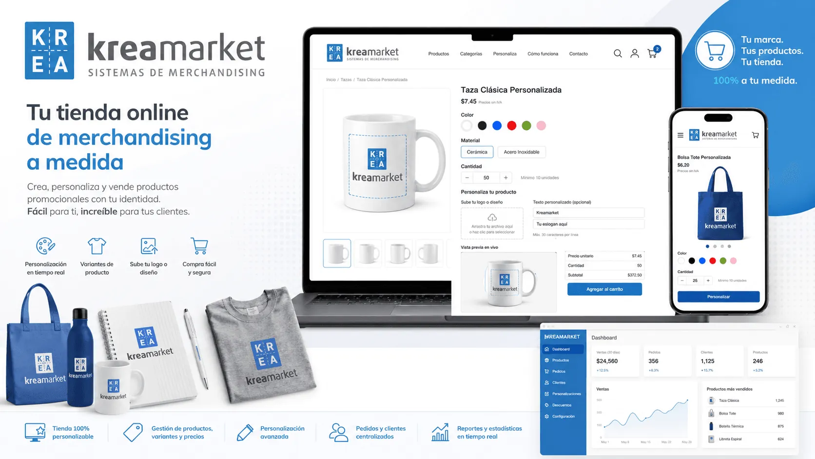 Kreamarket — Tienda online de merchandising totalmente personalizable