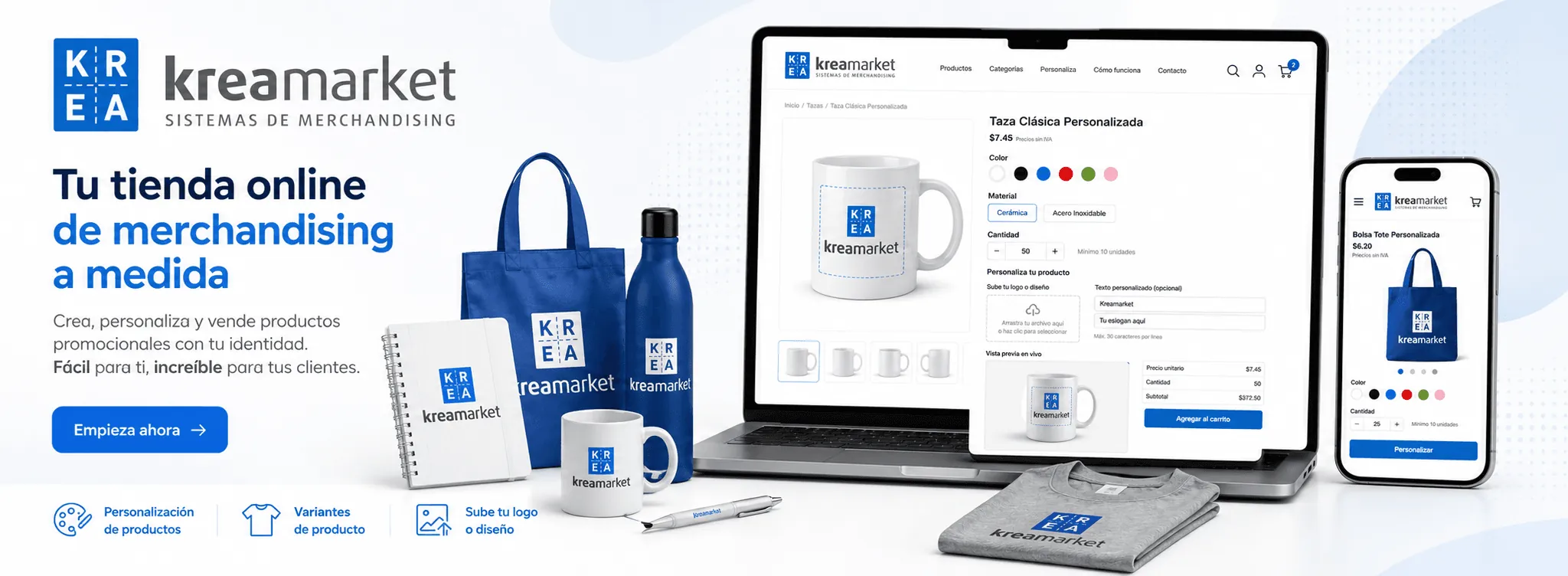 Kreamarket — Tienda online de merchandising totalmente personalizable — Galeria