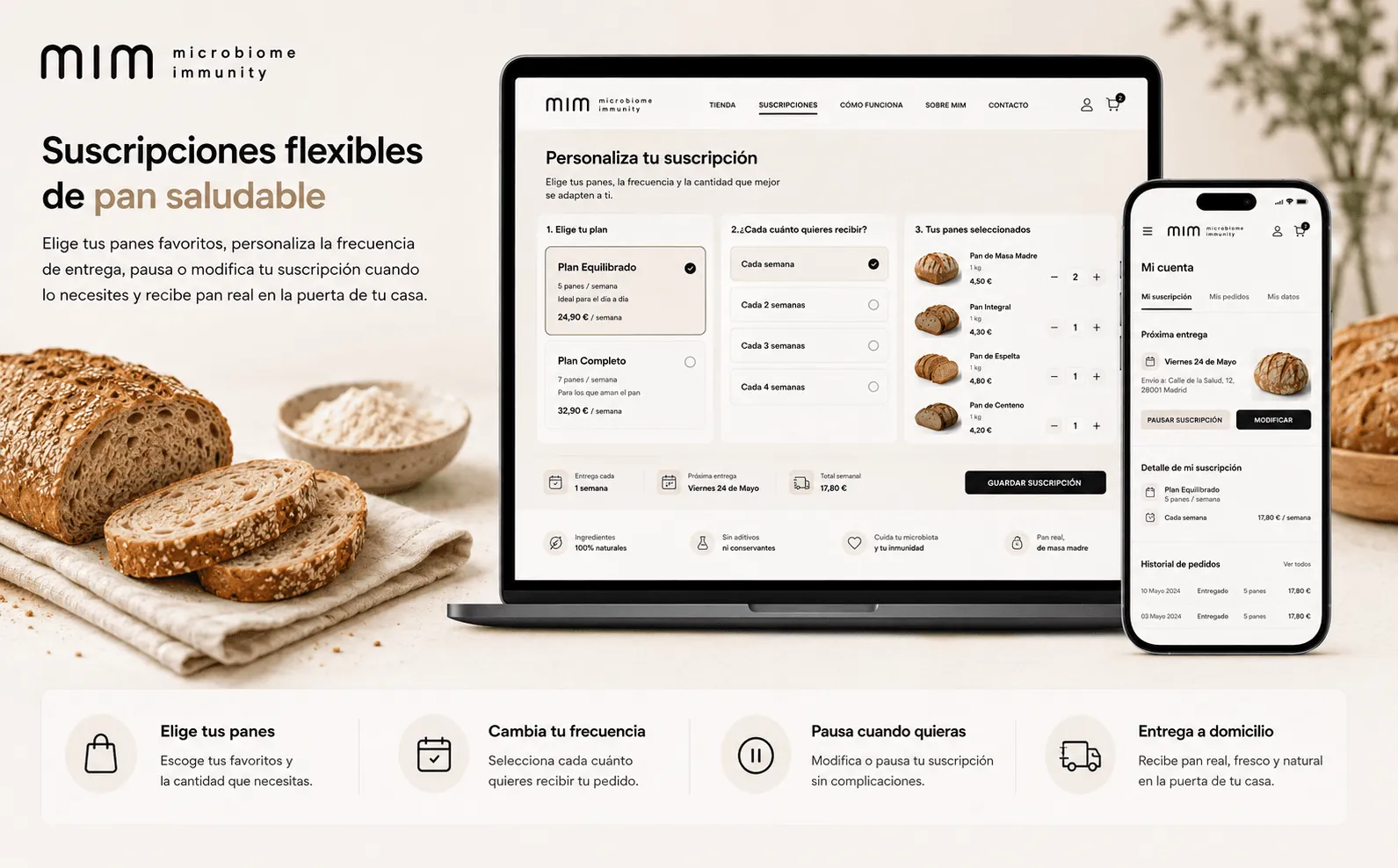 MIM — Ecommerce y plataforma integral de suscripciones de pan saludable — Gallery 1