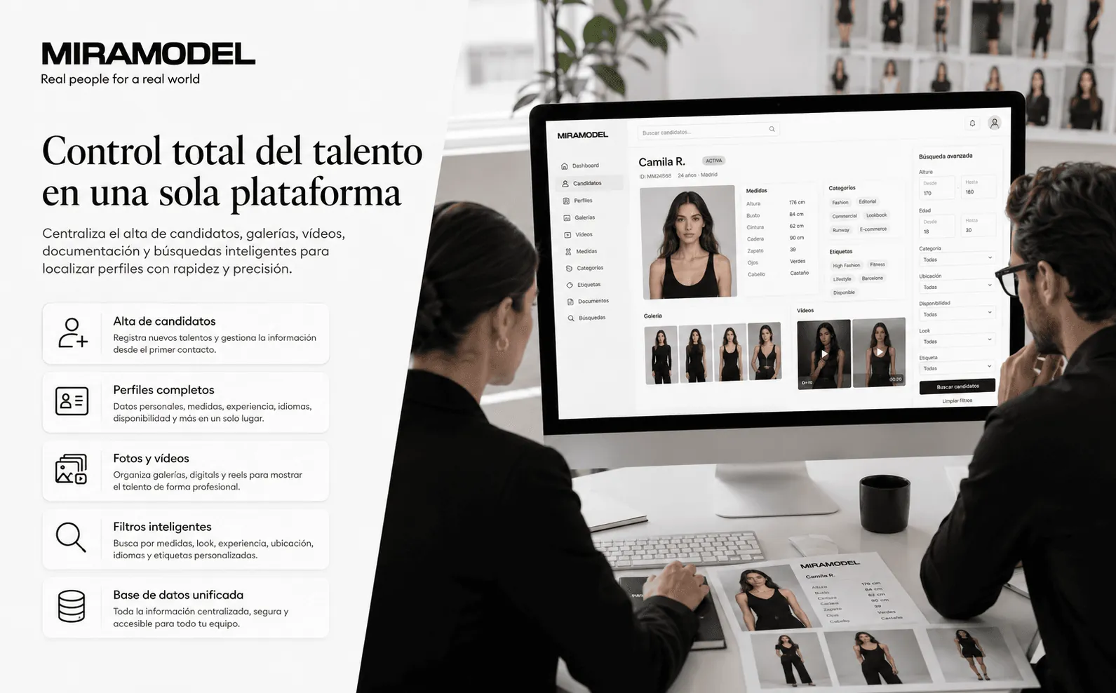 Miramodel — Plataforma integral para la gestión de talento, castings y bookings — Galeria 1