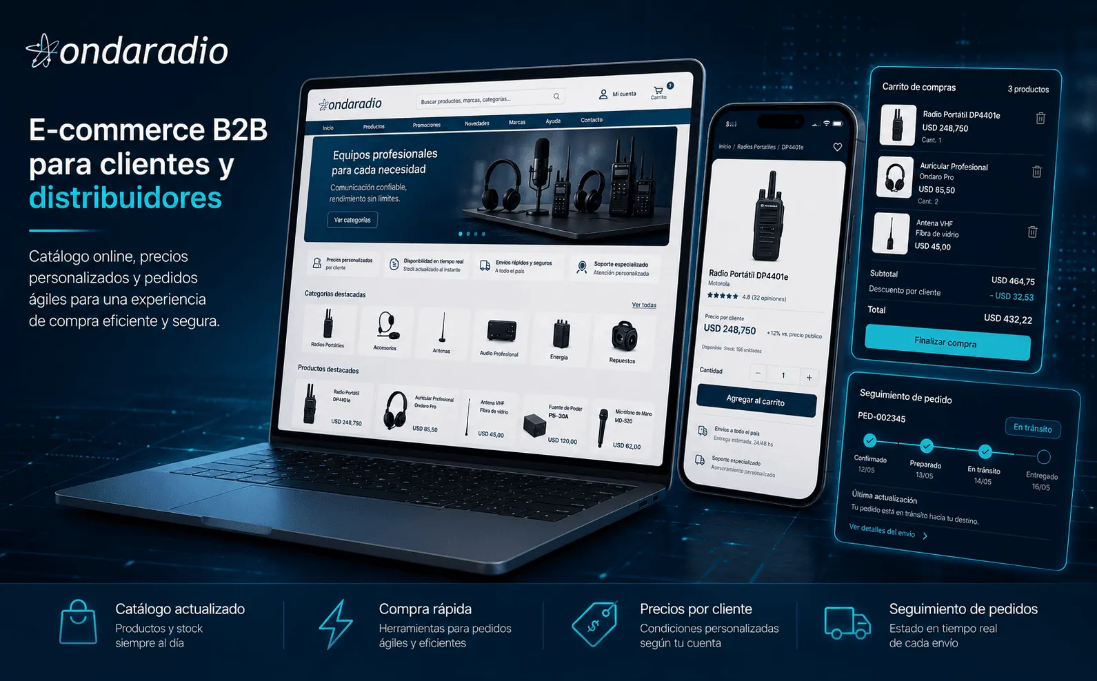 Ondaradio — Ecommerce B2B y gestión comercial conectada a AS400 — Galería 1