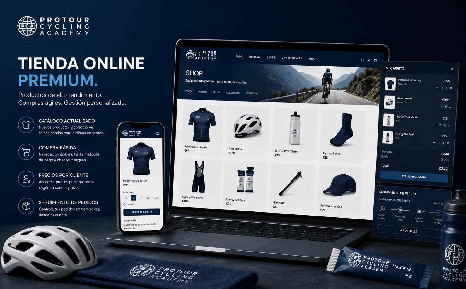 Protour Cycling Academy — Ecommerce y plataforma digital para ciclistas premium — Galeria 1