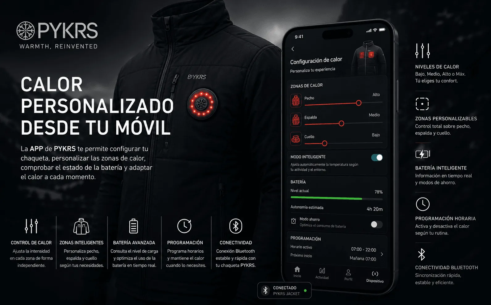 PYKRS — App móvil para el control inteligente de chaquetas calefactables — Gallery 1