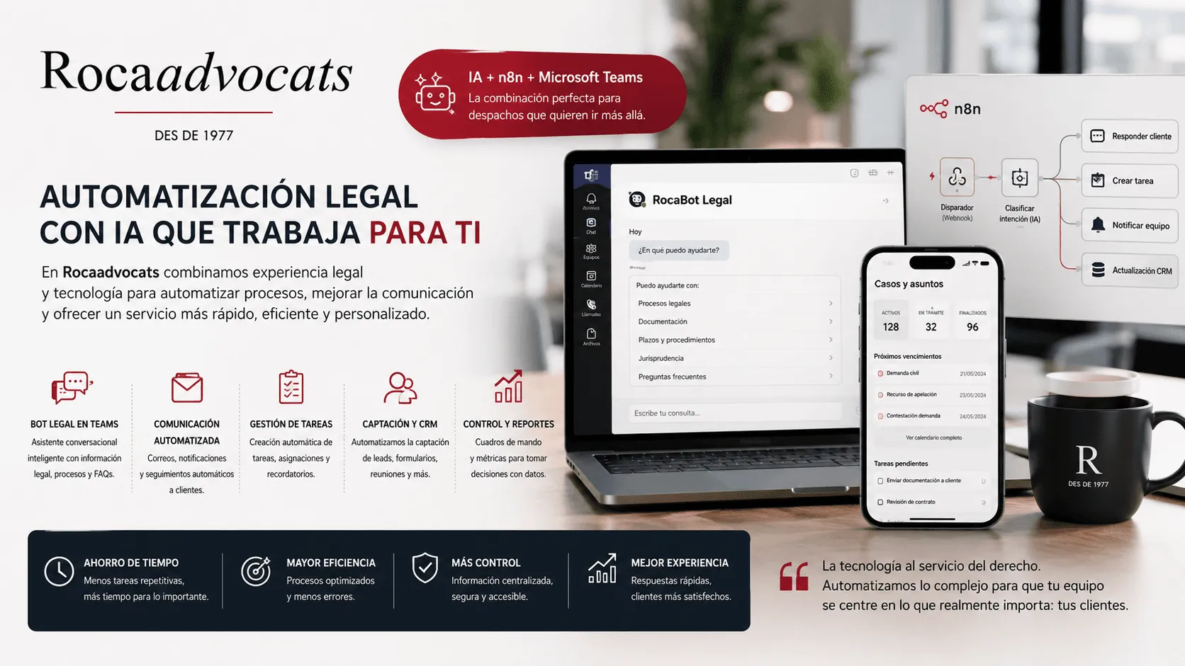 Roca Advocats — Automatización legal con IA, n8n y Microsoft Teams