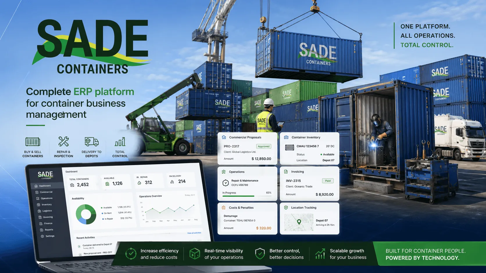 SADE Containers — ERP integral para la gestión completa de contenedores