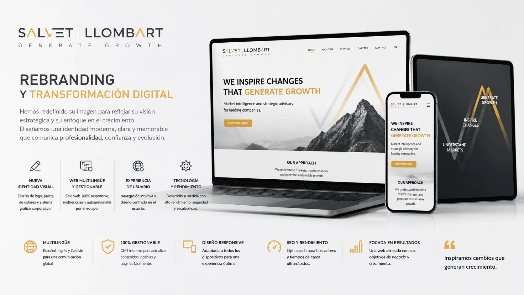 Salvet Llombart — Rebranding, identidad corporativa y web multilingüe gestionable