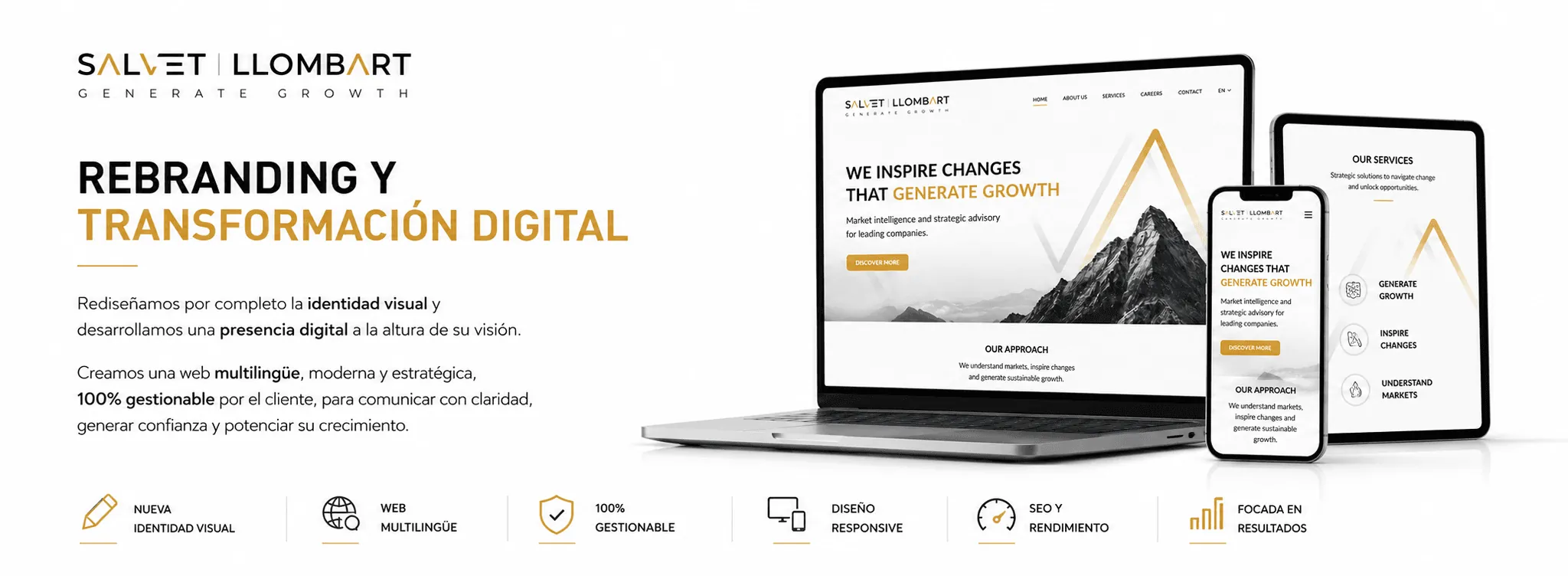 Salvet Llombart — Rebranding, identidad corporativa y web multilingüe gestionable — Galería