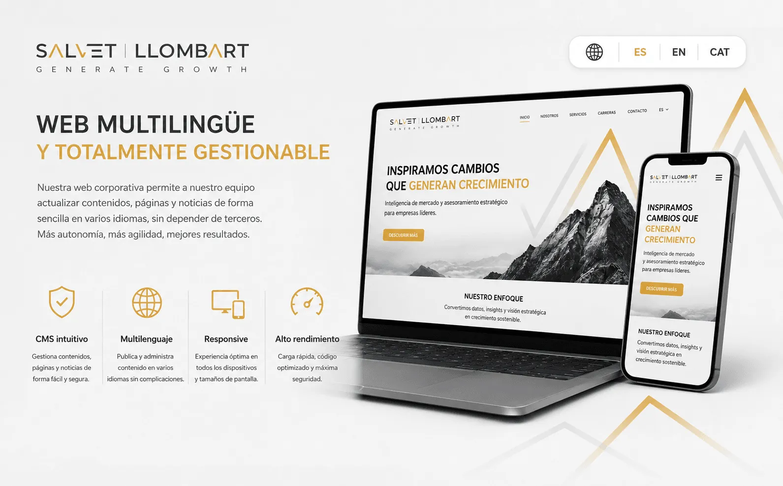 Salvet Llombart — Rebranding, identidad corporativa y web multilingüe gestionable — Galería 1