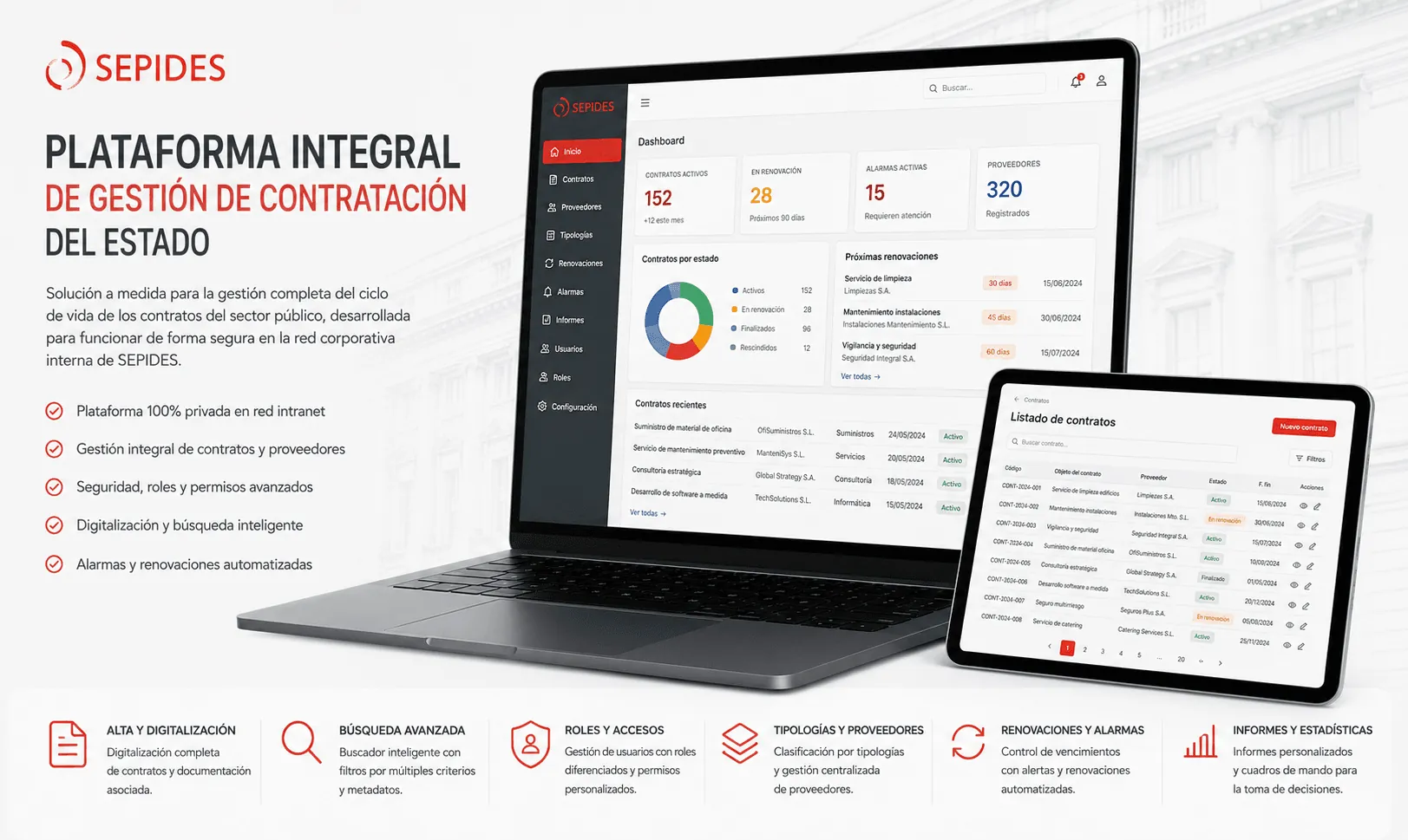 SEPIDES — Plataforma integral para la gestión de contratación pública en intranet