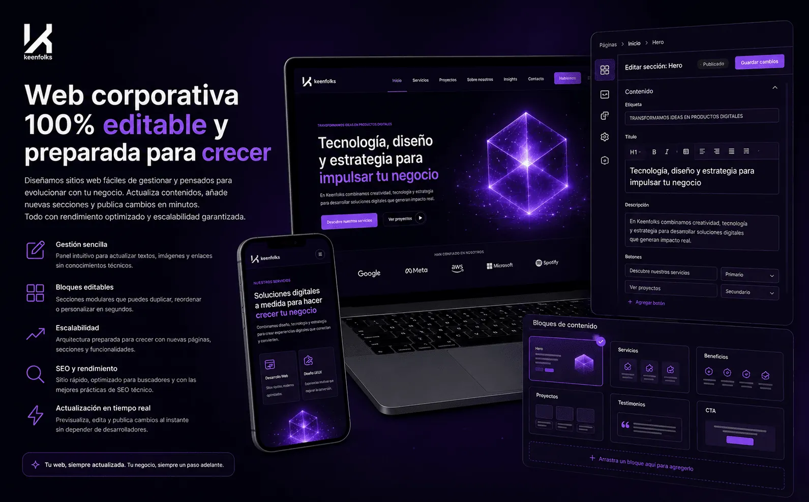 The Keenfolks — Web corporativa futurista, editable y orientada a innovación — Galería 2