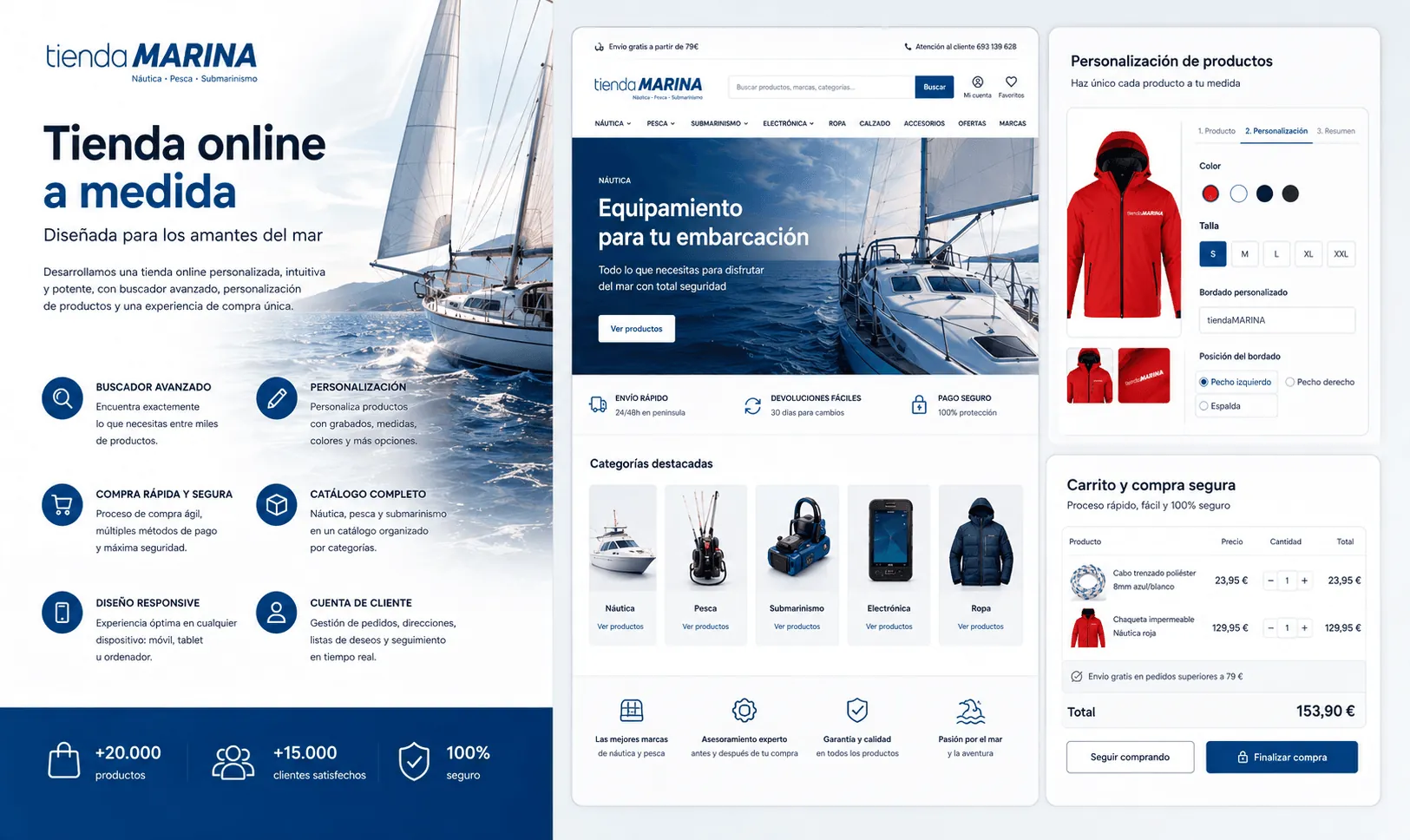 Tienda Marina — E-commerce a medida para productos náuticos, pesca y submarinismo — Galería 1
