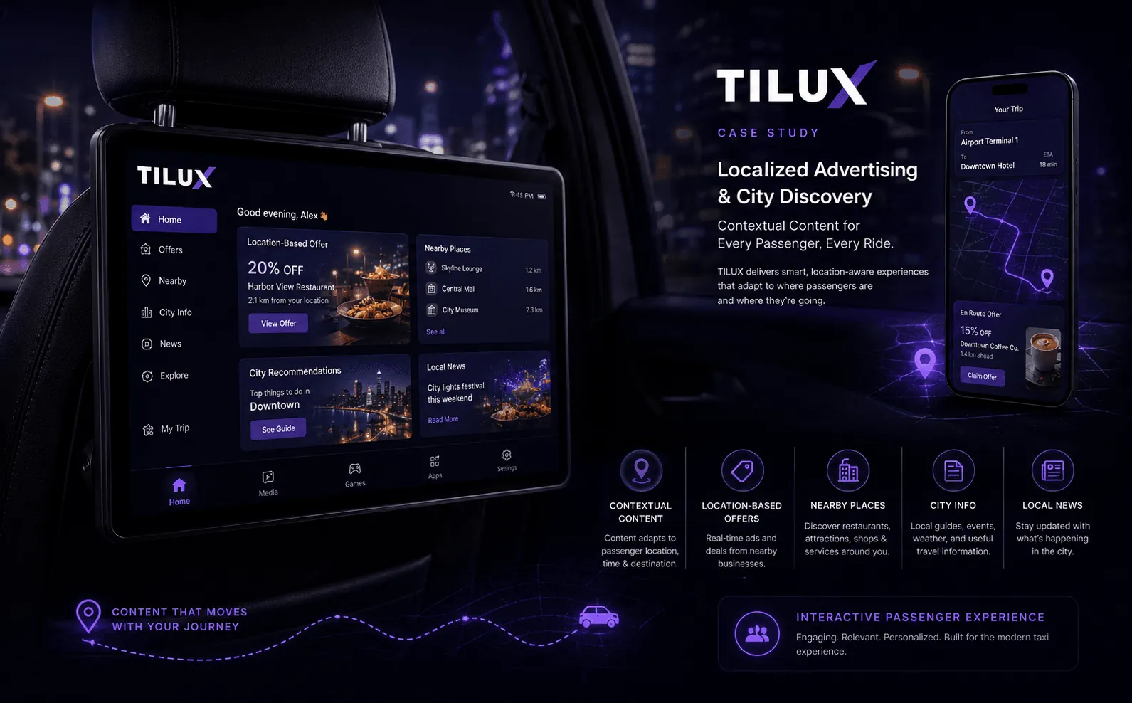 TILUX — Plataforma Android para entretenimiento, publicidad contextual e interacción en taxis — Galeria 1
