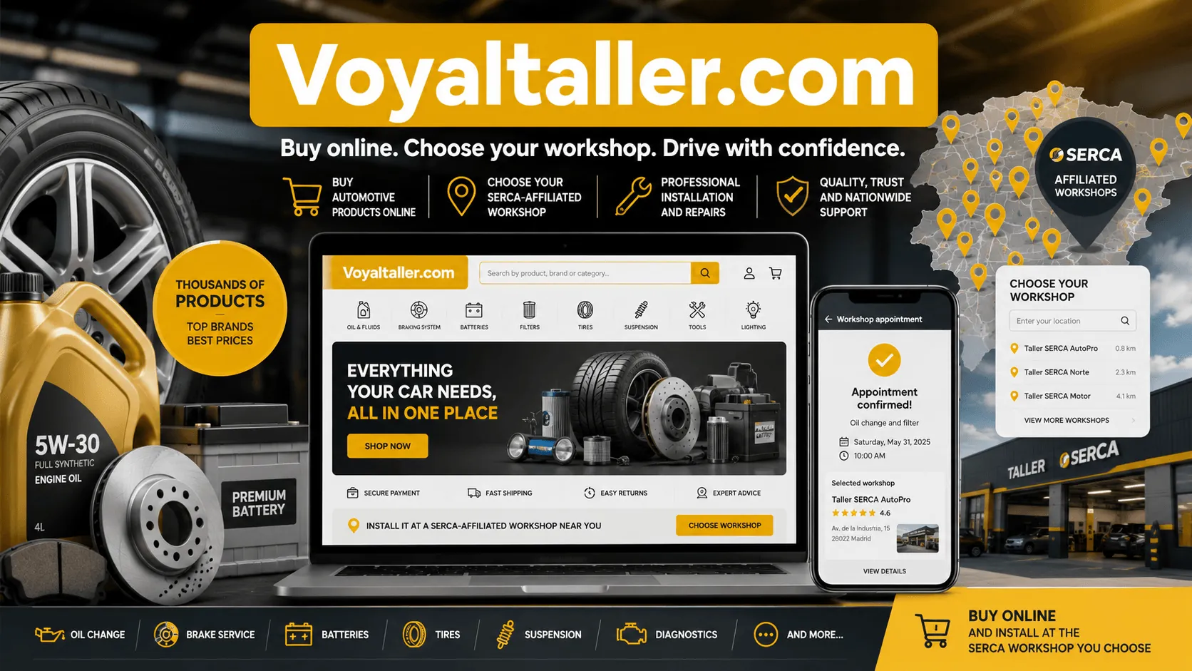 Voyaltaller.com — Tienda online de productos de automoción con reserva de cita en taller