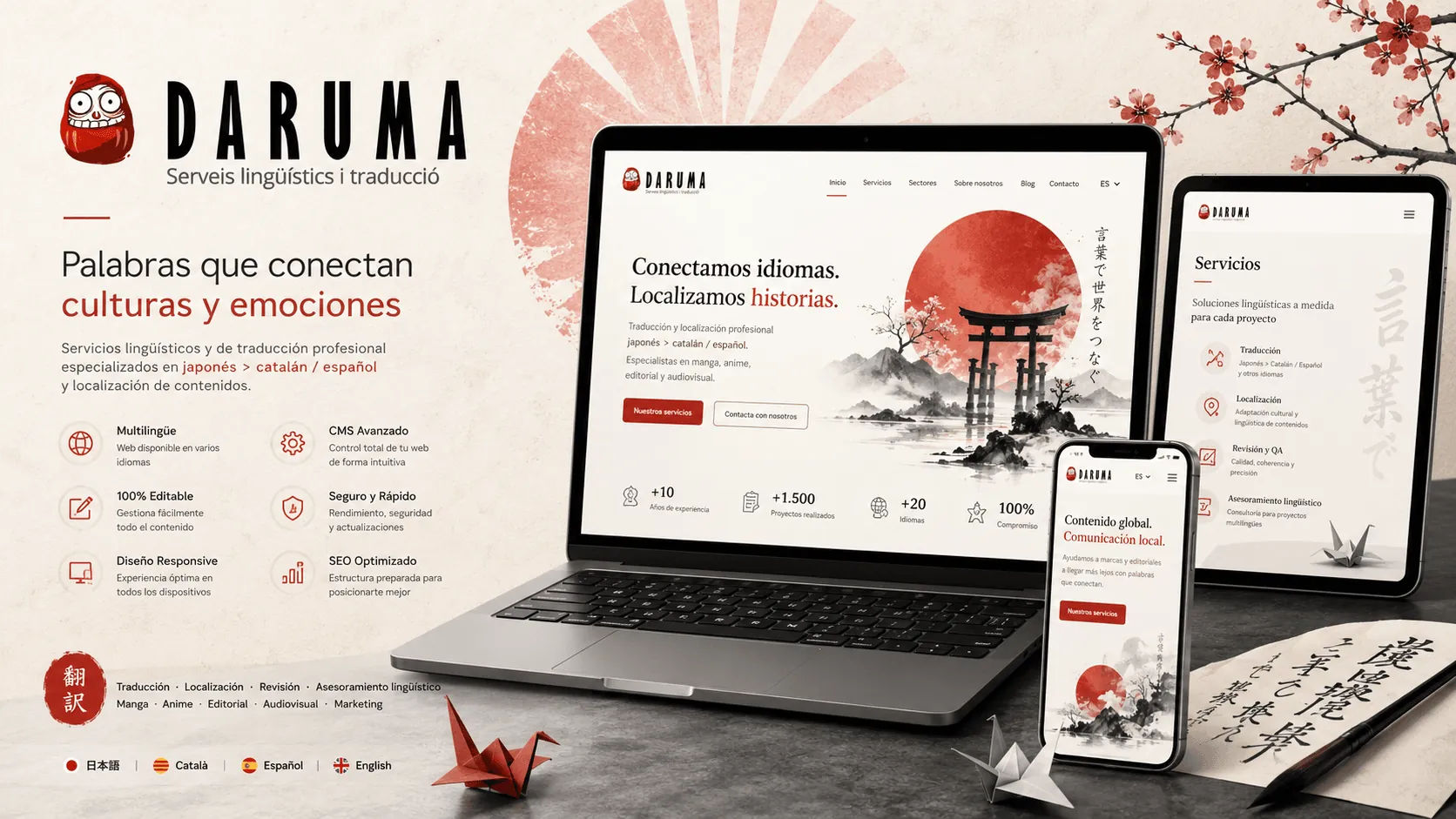 Daruma — Web corporativa multilingüe y totalmente gestionable