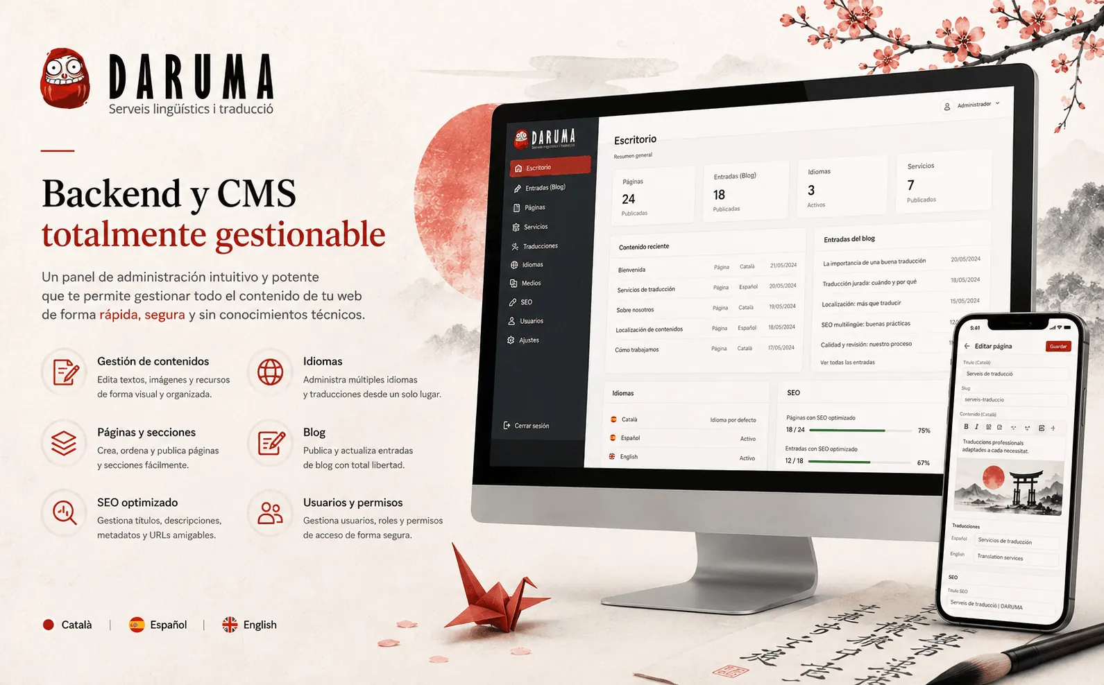 Daruma — Web corporativa multilingüe y totalmente gestionable — Galería 1