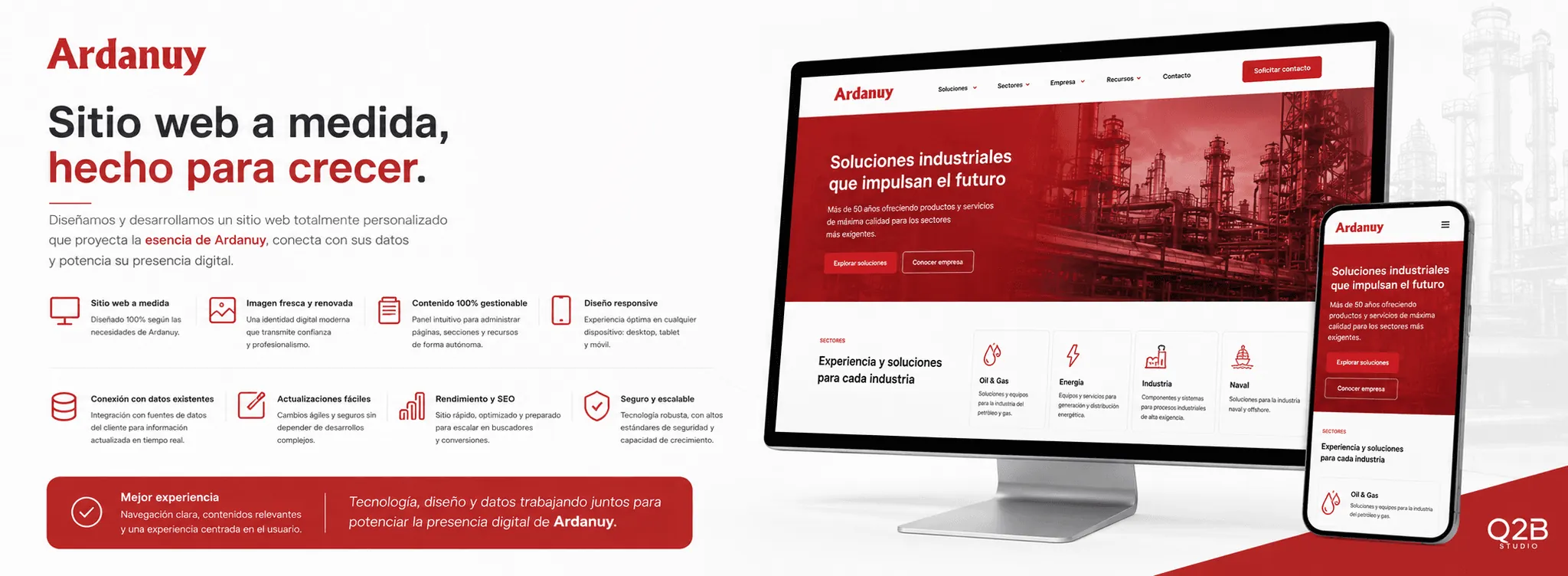 Ardanuy — Sitio web corporativo a medida, gestionable y conectado a datos — Galería