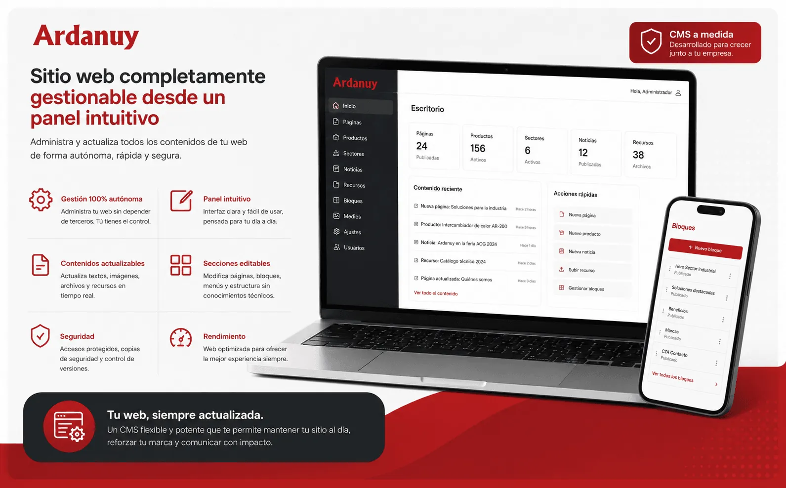 Ardanuy — Sitio web corporativo a medida, gestionable y conectado a datos — Galería 1
